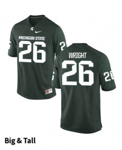Men's Michigan State Spartans NCAA #26 Brandon Wright Green Authentic Nike Big & Tall Stitched College Football Jersey QE32B26QC